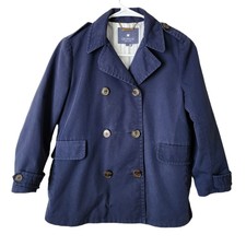 Gryphon Ny Navy Mini Trench Coat Double Breasted Size S