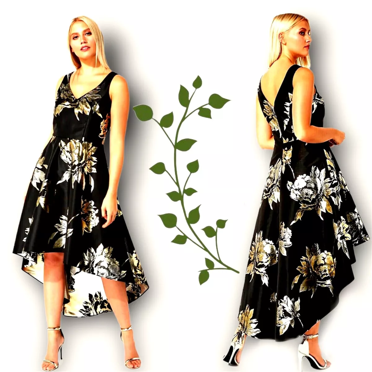 Roman black and gold best sale dress