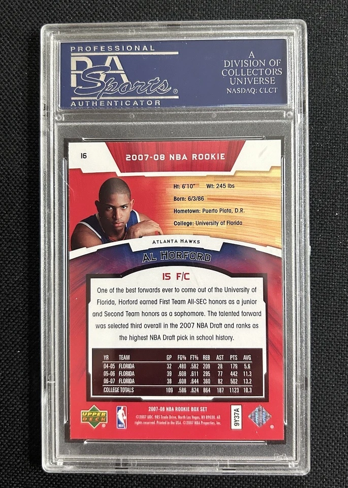 Juego de caja de novato Al Horford PSA 10 cubierta superior #16 Foto 2 de 2