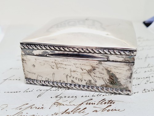 birmingham antike silberne Zigarettenschachtel aus Holz - Bild 1 von 12