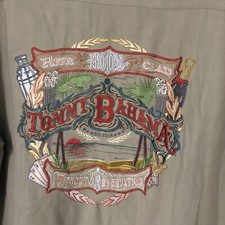 Vtg Tommy Bahama High Hotel Class Embroidered 100 silk button down Mens Sz L