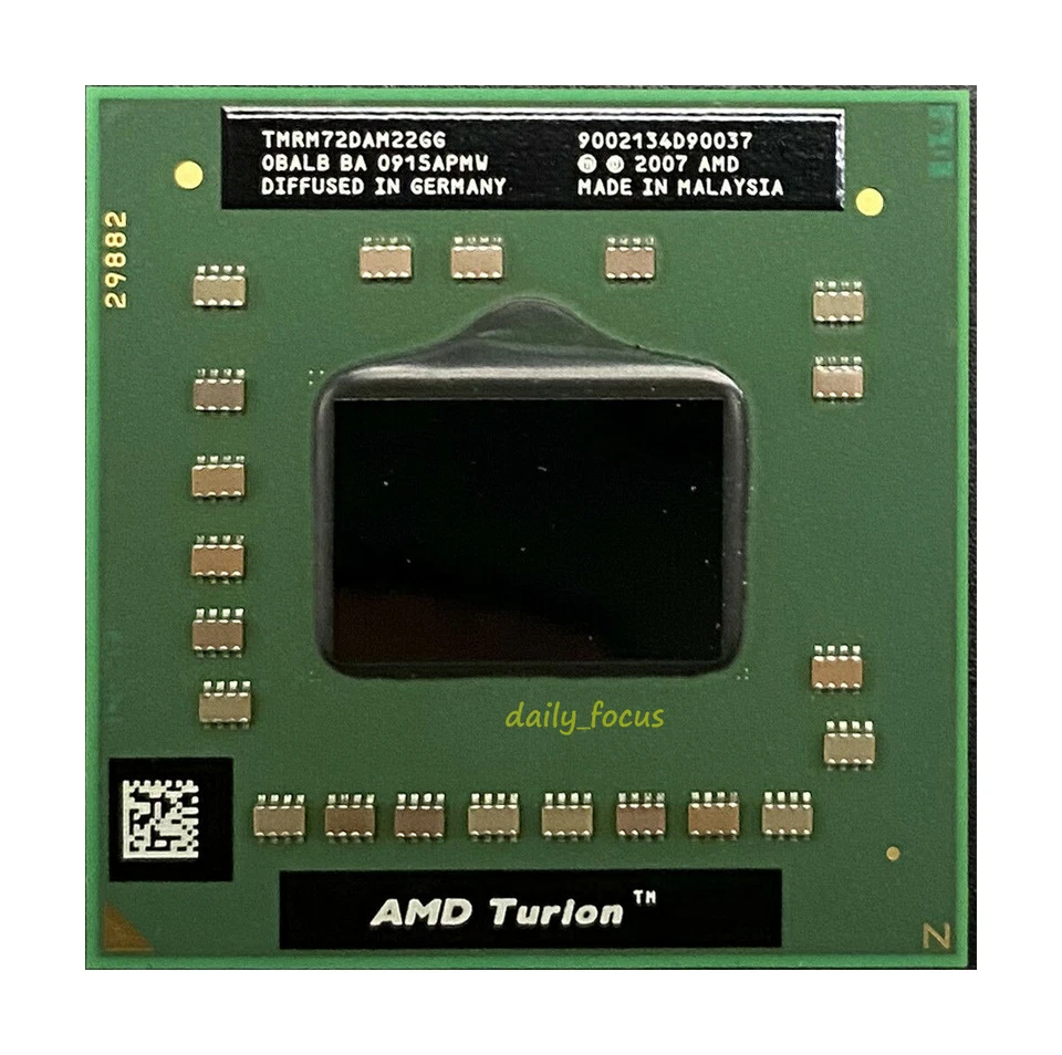 AMD RM-72 X86 TMRM72DAM22GG Mobile Turion64 X2 Socket S1 K8 2.1GHz CPU Processor - Image 3 of 4