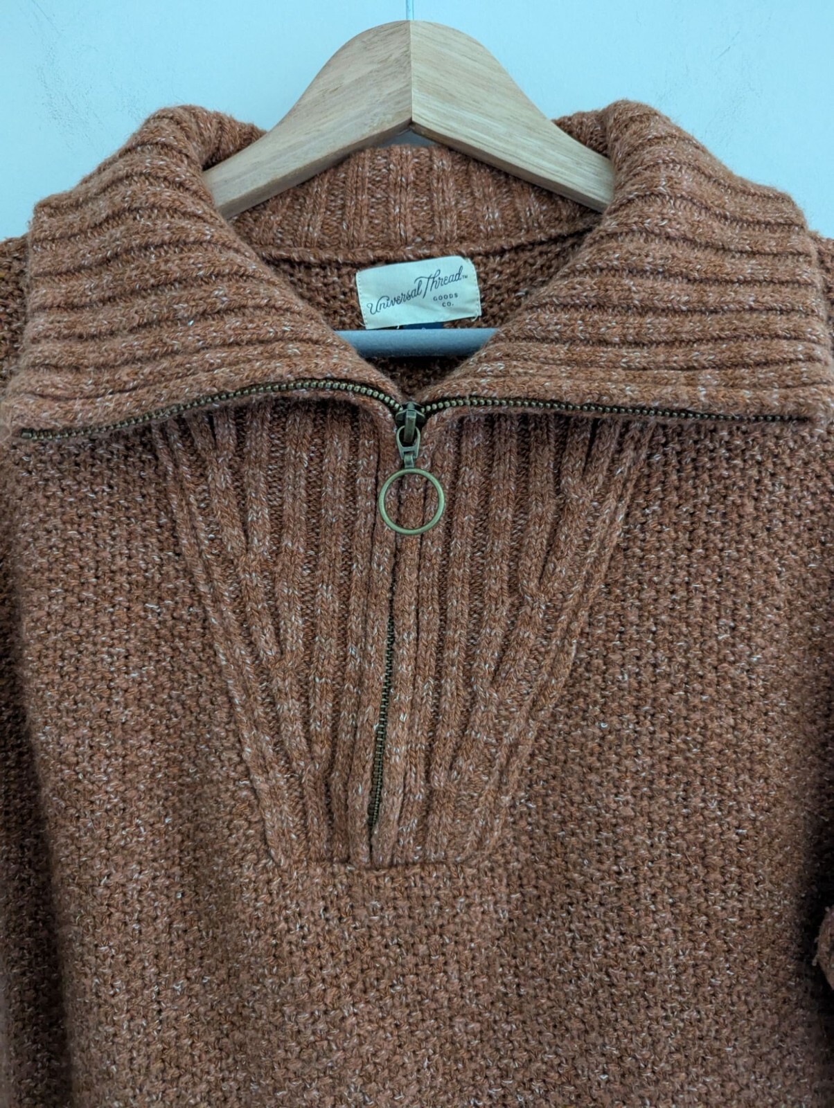 Universal Thread Neutral Cropped Pullover Half Zi… - image 5