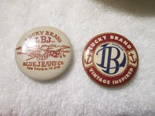 VINTAGE LUCKY BRAND JEANS ADVERTISING METAL Pinback Buttons