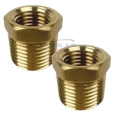 2PC 3/8" Male x 1/4" Female Hex Reducer Bushing Adapter Pipe Reducing Fitting