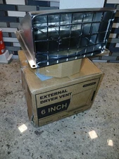 Hon&Guan 6” Metal Dryer Vent Cover Wall Mount Extractor Cover for House