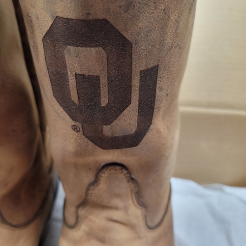 Vintage Womens Nocona OU College Brown Leather Cowboy Boots 9 B New In Box NOS - Picture 3 of 11