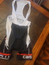 Castelli Herren Rosso Corsa Fahrrad Trägerhose weiß/schwarz gepolstert, Gr. XXXL
