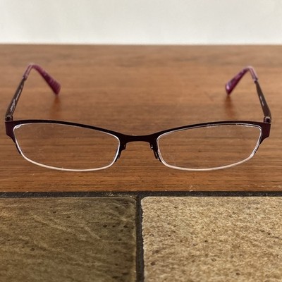 ZERO G TITANIUM  FRESH MEADOWS  Japan Merlot Red Half Eyeglasses Frame 52 17-130