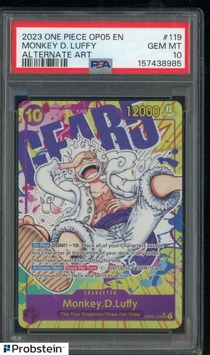 2023 One Piece OP05 EN #119 Monkey.D.Luffy Alternate Art PSA 10 GEM MINT
