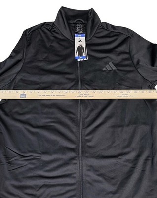 Adidas Mens Track Jacket Large Black Full Zip Tricot Athletic NWT