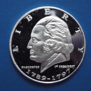 Vtg FIRST PRESIDENT GEORGE WASHINGTON 1 Troy Ounce Silver Art Round 1789-1797