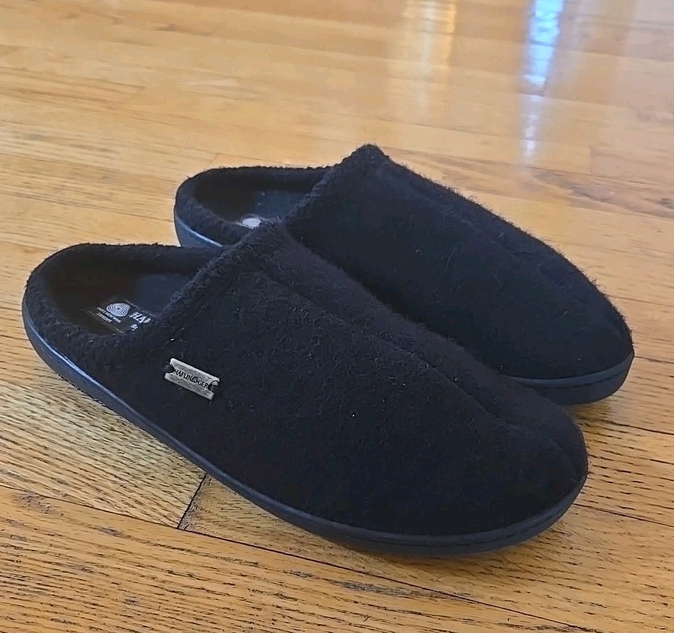 SAOLA HAFLINGER Ciabatta Unisex AT 100% Lana Suola Rigida.Zoccolo Nero EU 43 Uomo 10 EUC