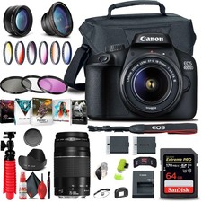 Canon EOS 4000D / Rebel T100 DSLR Camera with 18-55mm Lens  EF 75-300mm  More