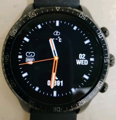 Tinwoo Smartwatch Black Silicone Band Bluetooth Touchscreen 47mm