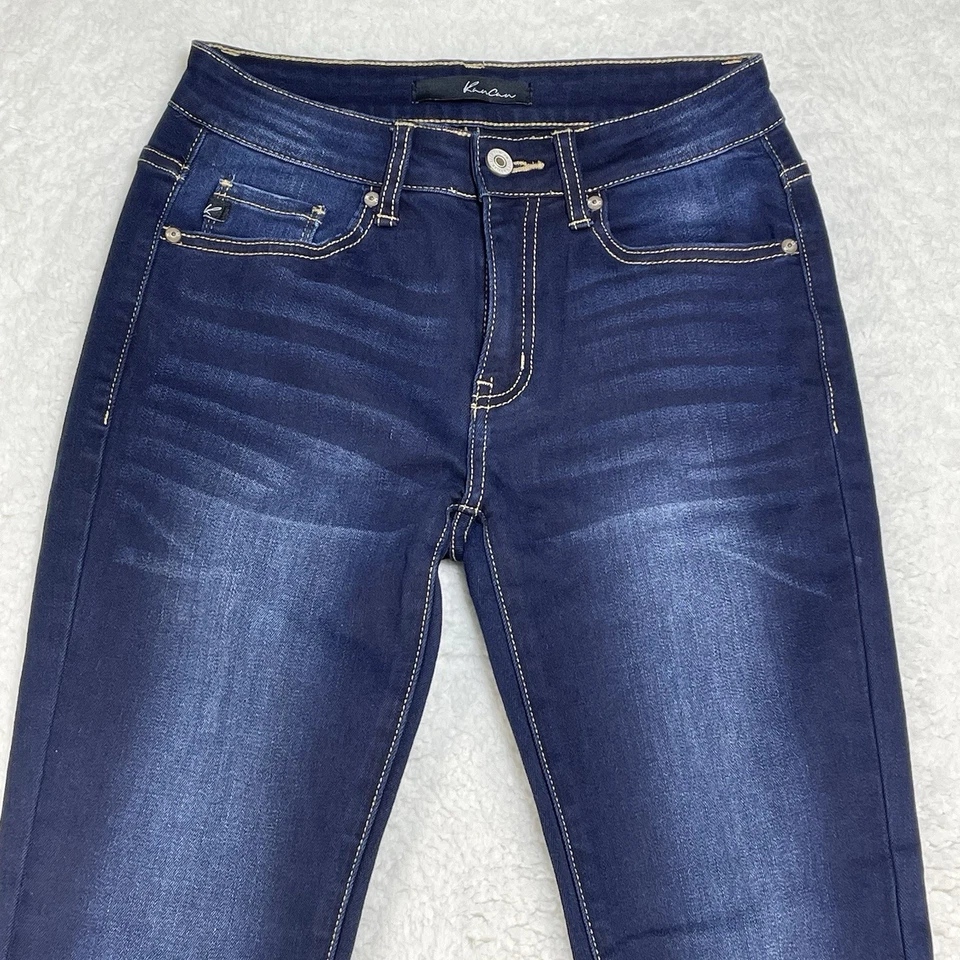 Pantalones de mezclilla KanCan para mujer talla 3 25 Ashlyn ajustados al tobillo lavado oscuro tiro bajo 24x29 Foto 2 de 4