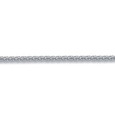 18ct White Gold Jewelco London Spiga 1mm Pendant Chain Necklace