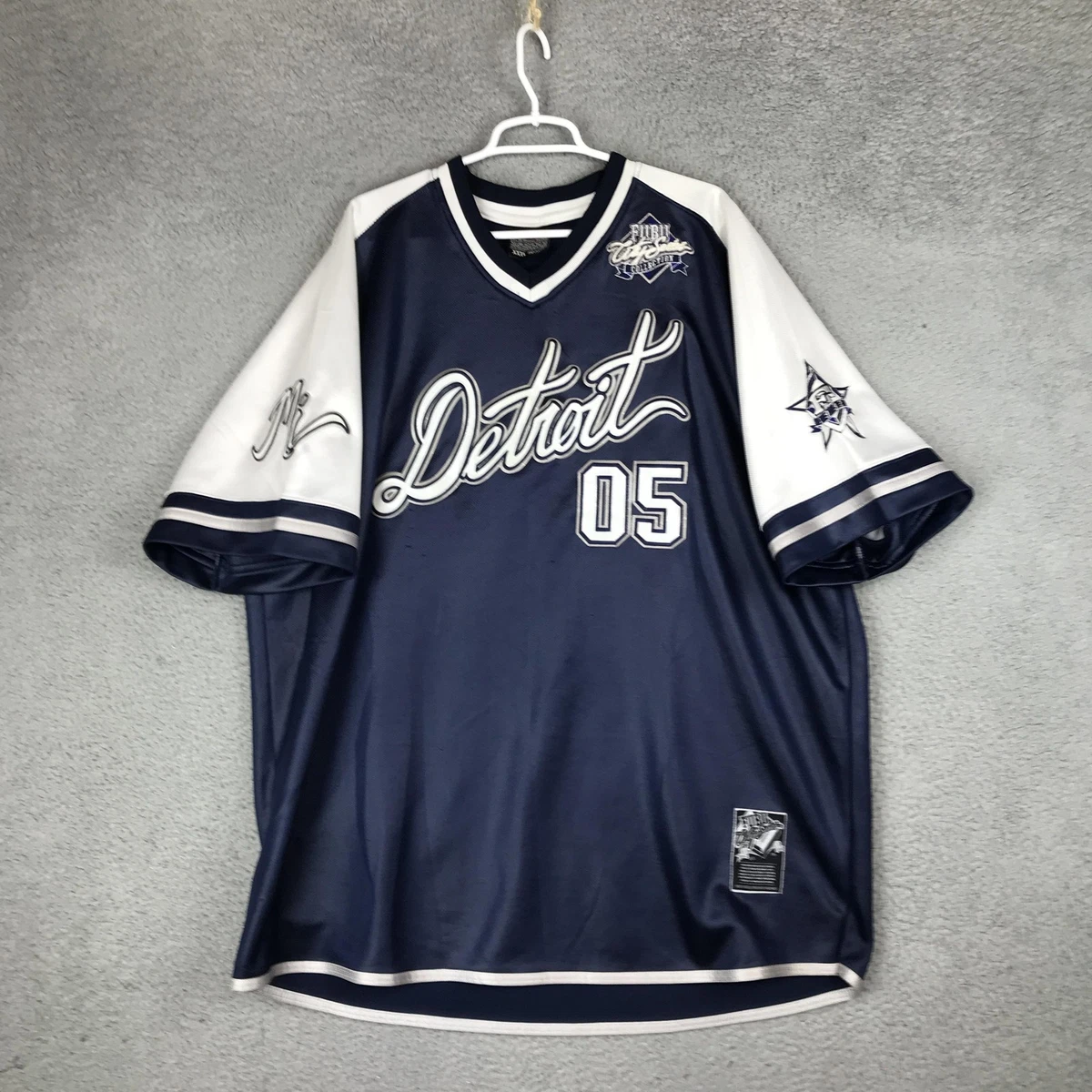 Maillot FUBU Style Baseball, Bleu Clair, Taille S, Homme, Vintage 2005