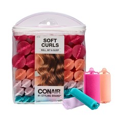 Conair Foam Hair Rollers - 48 Count, Assorted Colors - Heatless Curls, Overnight
