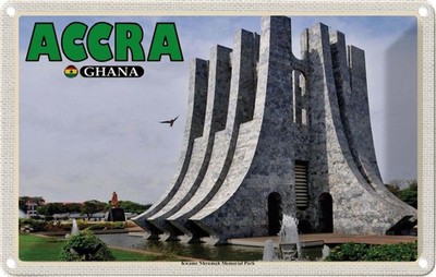 Blechschild 20x30 cm Accra Ghana Urlaub Kwame Nkrumah Memorial Park Bildmotiv Re