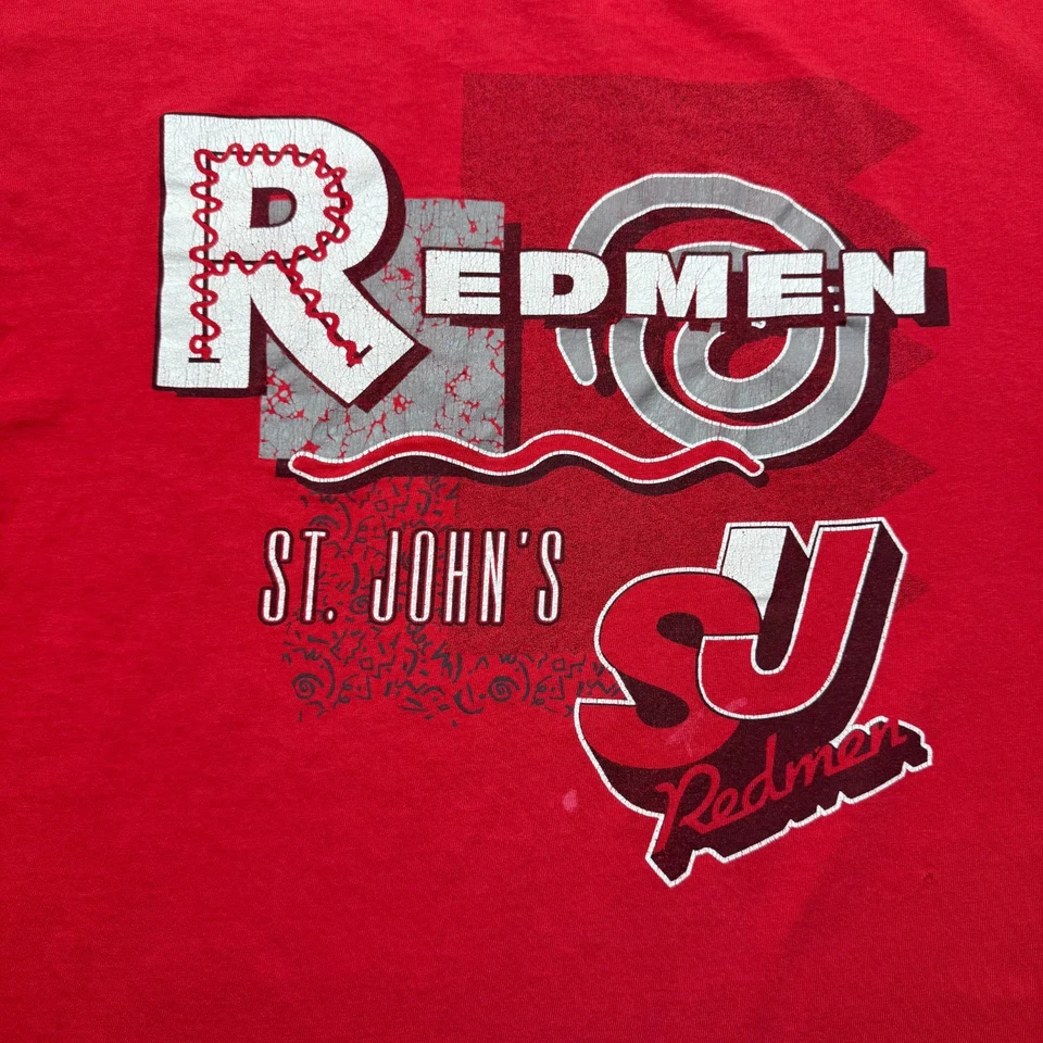 Vintage 90s St. John's Redmen NCAA College Basketball Souvenir Shirt - Size XXL - Image 2 of 4