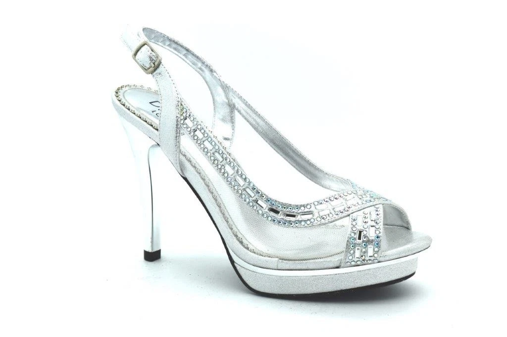 Ladies Womens Slingback Platform High Heel Diamante Wedding Party Sandals Shoes