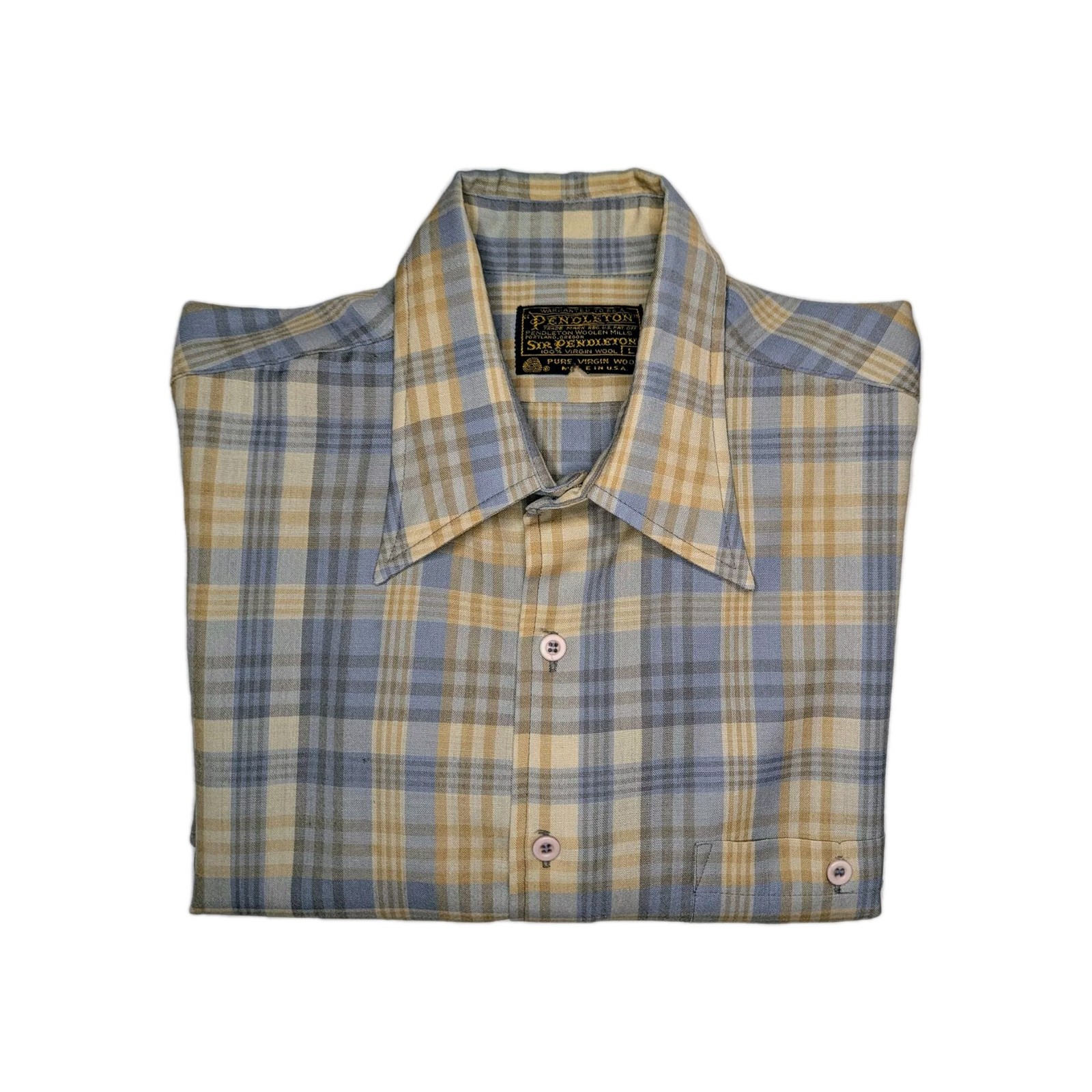 Pendleton Vintage Western Wool Button Up Shirt Me… - image 1