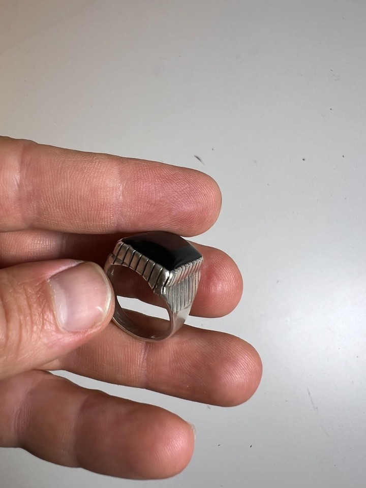 STRANGER THINGS 5: Dustin’s Black Onyx Ring Vintage Sterling Silver ...