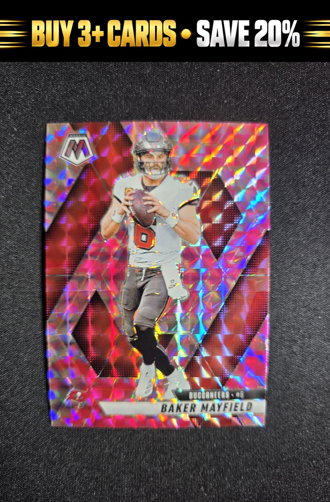 2025 Panini Mosaic Baker Mayfield #82 Mosaic Camo Pink Buccaneers