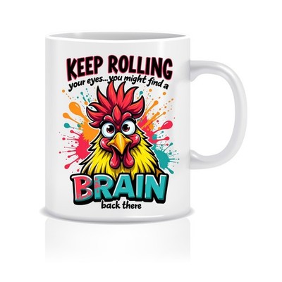 ROLL EYES FIND BRAIN SARKASTIC Neuheit Tasse lustig Geschenk Kaffee Tee Wichtel