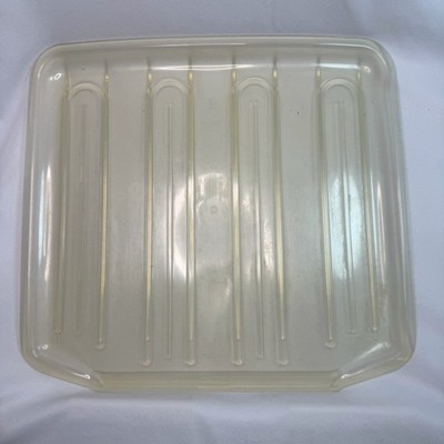 Vintage Rubbermaid Hard rubber Clear Dish Drainer Tray 15.25x14