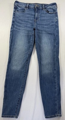 american eagle women s jeans 12 skinny jegging stretch denim blue zip fly