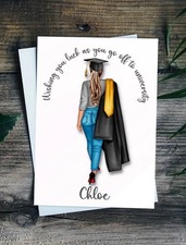 Good Luck University Card Personalised Any Relation Large A5 / Inside Message