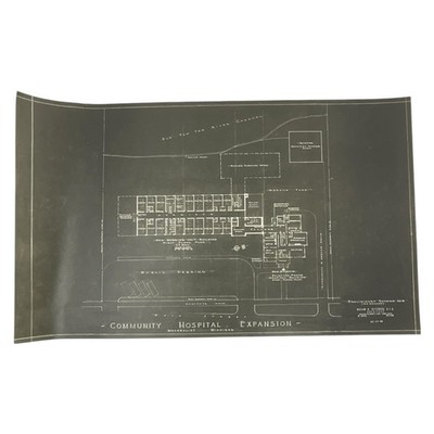 1952 Watervliet Michigan Hospital Expansion Blueprint Architectural Drawing