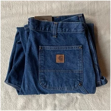 Carhartt B73 DST Loose Original Fit Denim Double Knee Jeans Pants 36 X 32 New