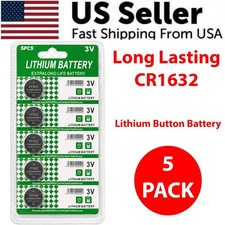 5 PACK FRESH LONG LIFE CR1632 ECR1632 1632 3V...