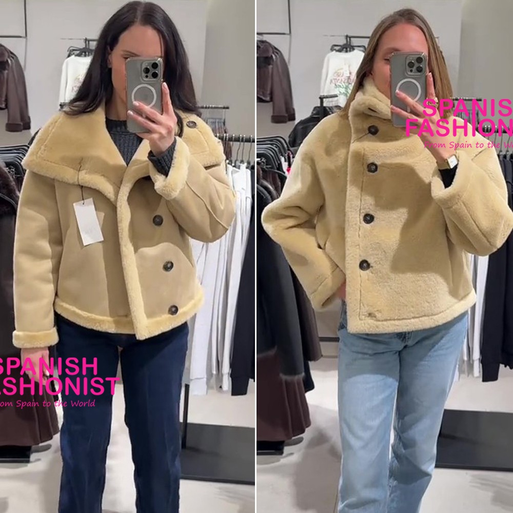 ZARA WOMAN FW25/26 ECRU DOUBLE-FACED REVERSIBLE JACKET ALL SIZES