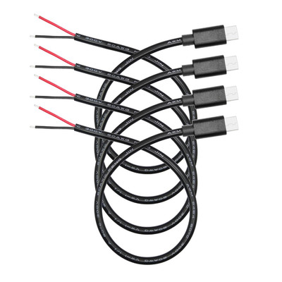 USB C to 2 Pin Bare Wire Open End Power Cable 11Inch, 5V/5A USB Type C Male Plug