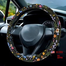 Car Steering Wheel Cover, Flower Car Accessory for Diverse Cars, Wildflower