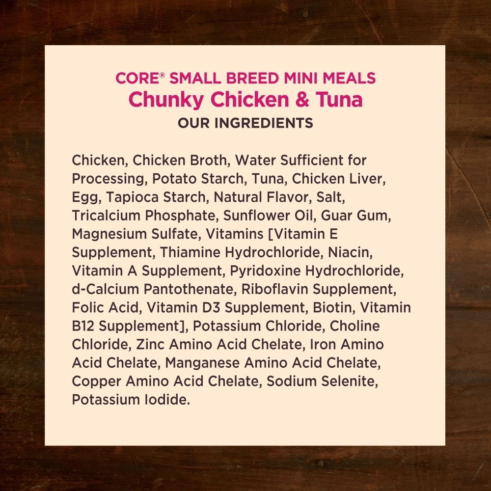 Natural Grain Free Small Breed Wet Dog Food, Chunky Chicken & Tuna Dinner in