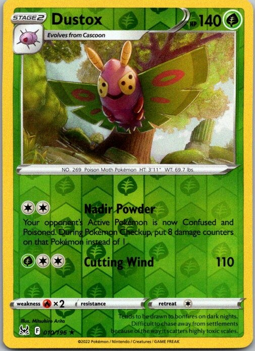 Dustox SWSH11: Lost Origin 010/196 NM Reverse Holo