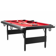6.3/7ft Billiard Table Portable Foldable Includes Balls Cues Chalks and Brush