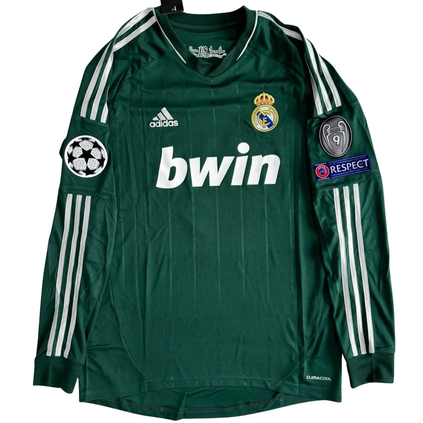Real Madrid 2012-13 Third Green Long Sleeve Champions League Jersey Ronaldo #7