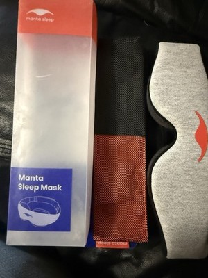 Manta Sleep Mask - 100% Light Blocking, Adjustable  Gray. Open Box