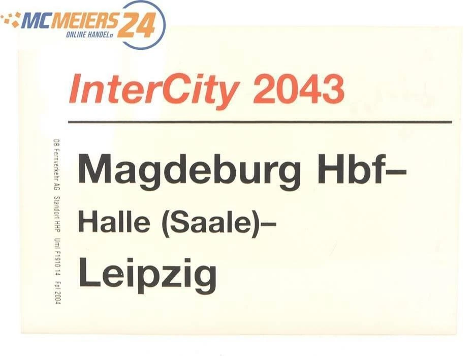 Plaque de circulation de train E244 plaque de wagon InterCity 2043 Magdeburg ... - Photo 1/1