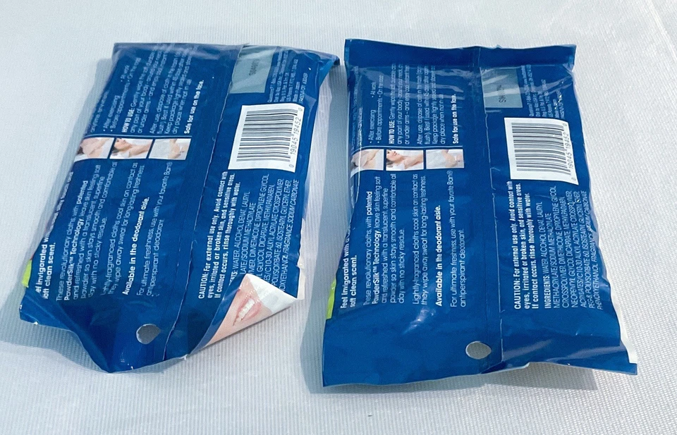 2 X Ban Total Refresh INVIGORATE Cooling 10 Body Cloths Soft Clean Scent Sealed - Image 4 of 4