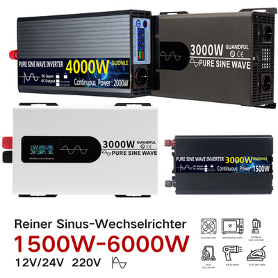 Für Wohnmobil,Camping,Haus 1500W-3000W 12V/24V 230V Pure Sinus Wechselrichter