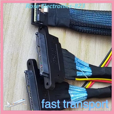 SFF-8654 LP Slim SAS 8i NVMe to 2 SFF-8639 U2 Solid State Drive Data Cable 43CM