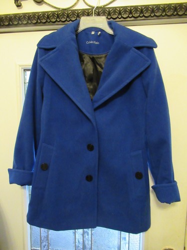 HDR Calvin Klein Women’s Dress Trench Coat Blue Sz: P 12 Beautiful Coat - 第 1/7 張圖片