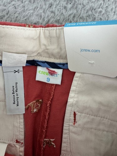 Youth J.Crew Red Embroidered Shorts With Nautical & Animal Designs Size 9 NWT - Picture 7 of 16